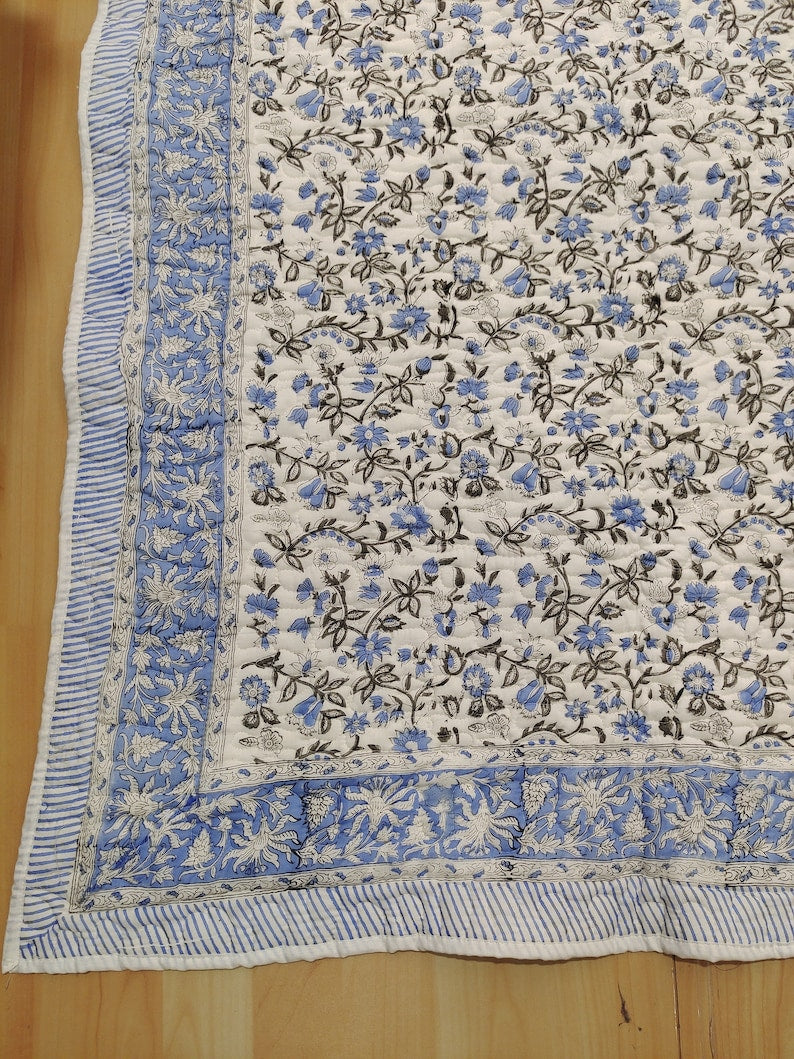 'Noor'- 100% Soft Cotton Quilt/Blanket- Handcrafted in Jaipur