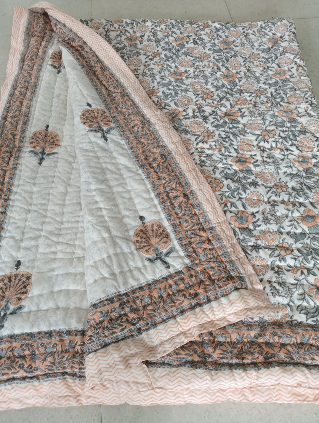Jhelum Double Sided 100% Soft Cotton Quilt/Blanket