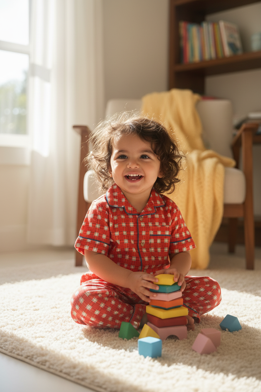 Two-piece Cotton Pajama Set | Red Checks