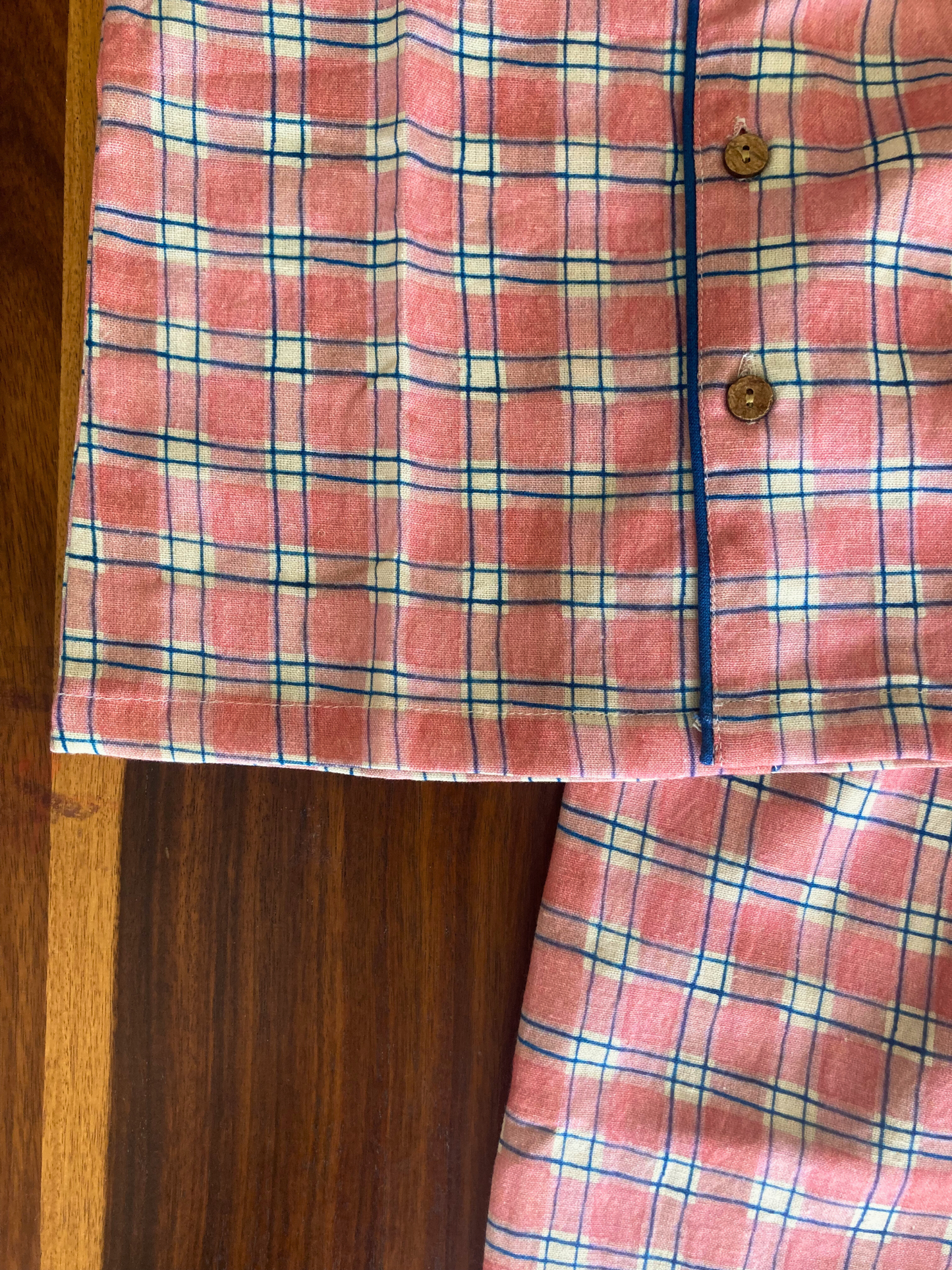 Two-piece Cotton Pajama Set | Pink Checks