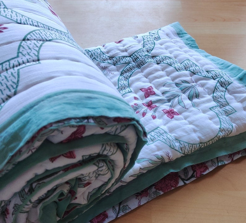 King Size Razai Quilt – 108"x108" Premium Cotton Comforter