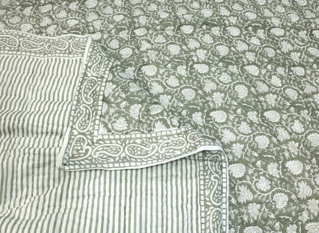 Tula 100% Soft Cotton Summer Quilt / Blanket - Reversible