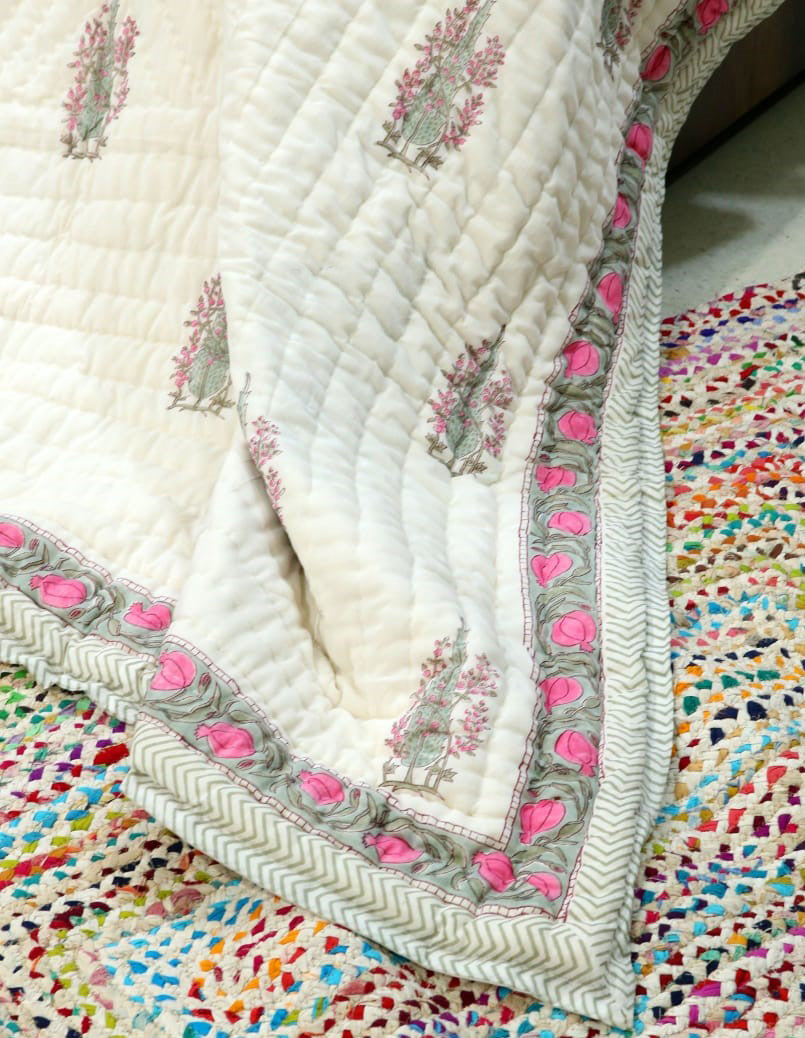 King Size Razai Quilt – 108"x108" Premium Cotton Comforter