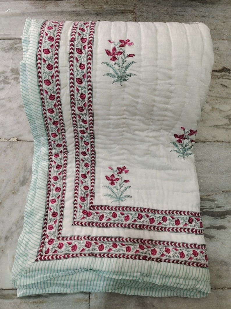King Size Razai Quilt – 108"x108" Premium Cotton Comforter