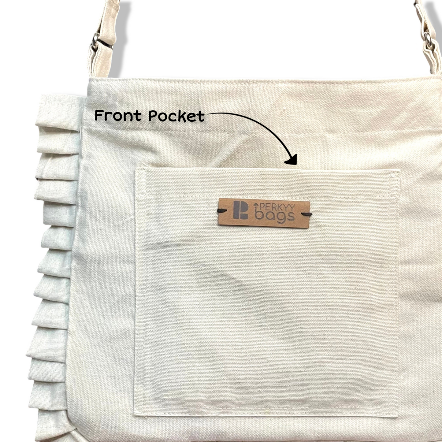 100% Cotton Canvas Sling Bag with Fringes