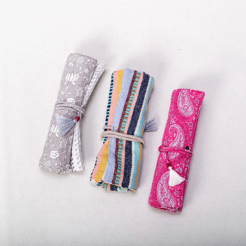 100% Natural Cotton Artist Brush & Pencil Roll
