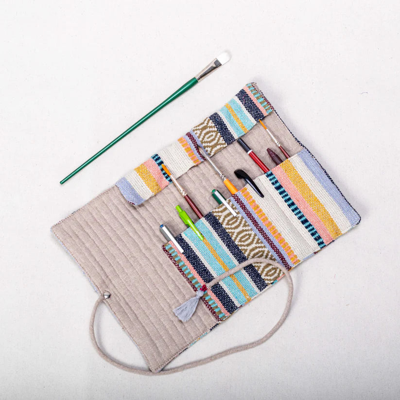 100% Natural Cotton Artist Brush & Pencil Roll