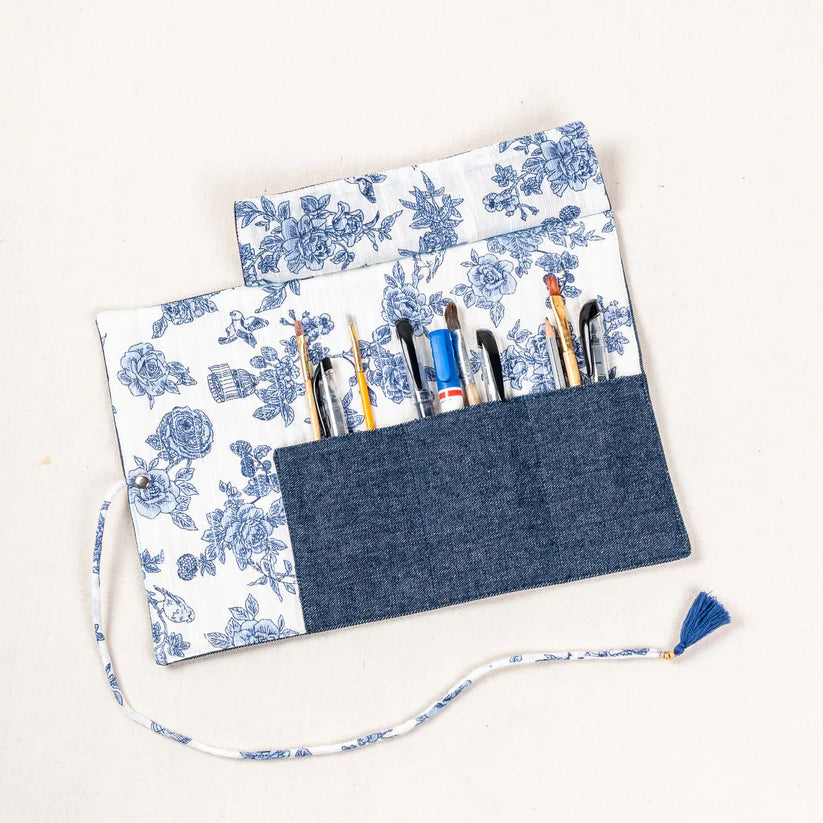 100% Natural Cotton Artist Brush & Pencil Roll