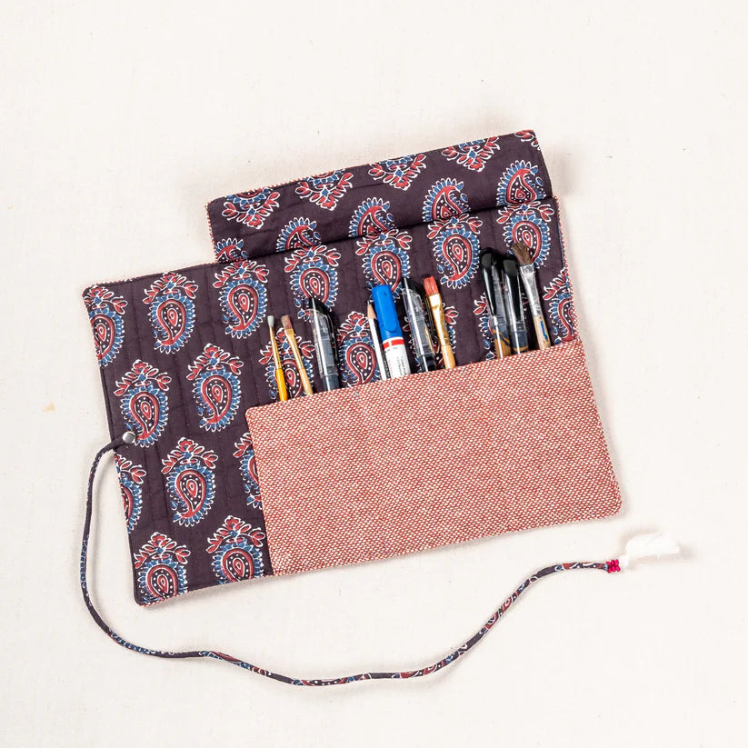 100% Natural Cotton Artist Brush & Pencil Roll