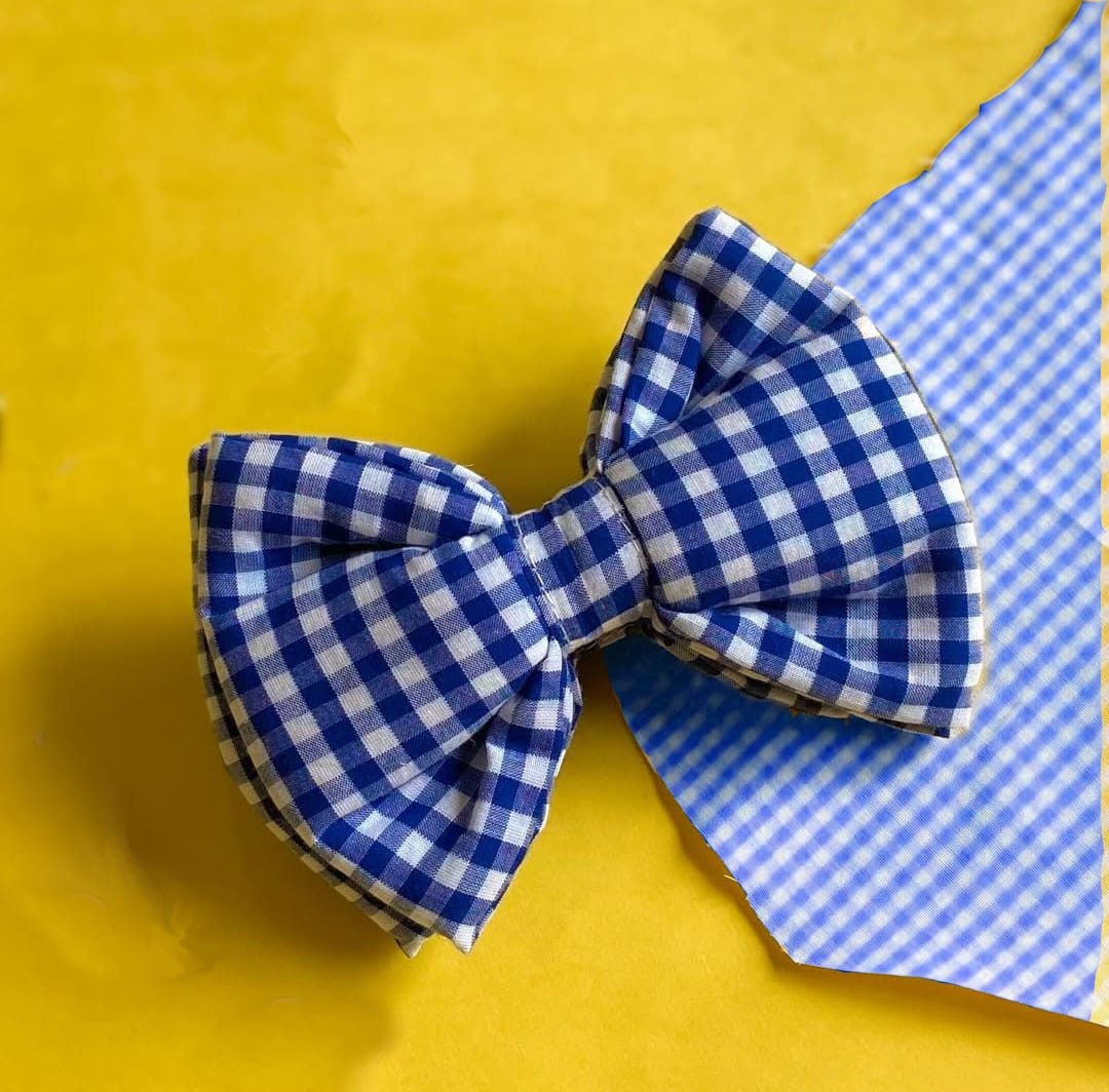 Ghingam Fabric Bow Ties for Pets