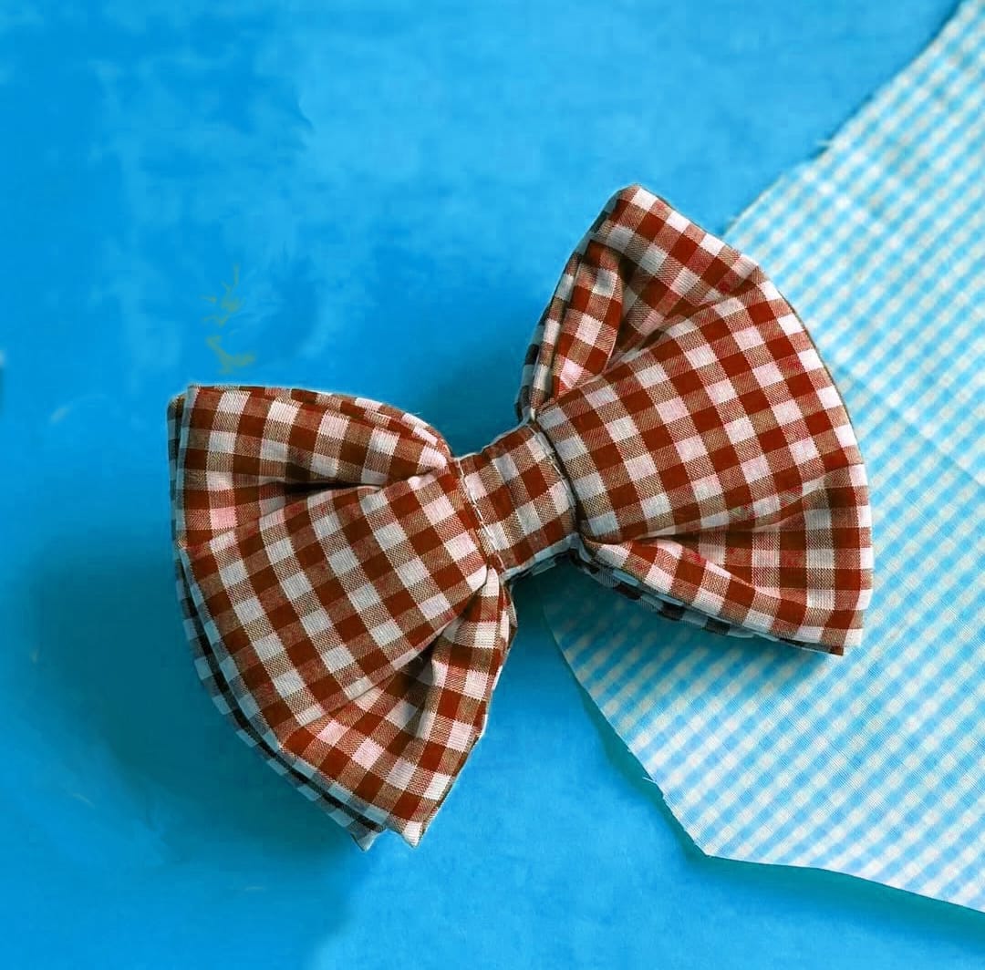 Ghingam Fabric Bow Ties for Pets