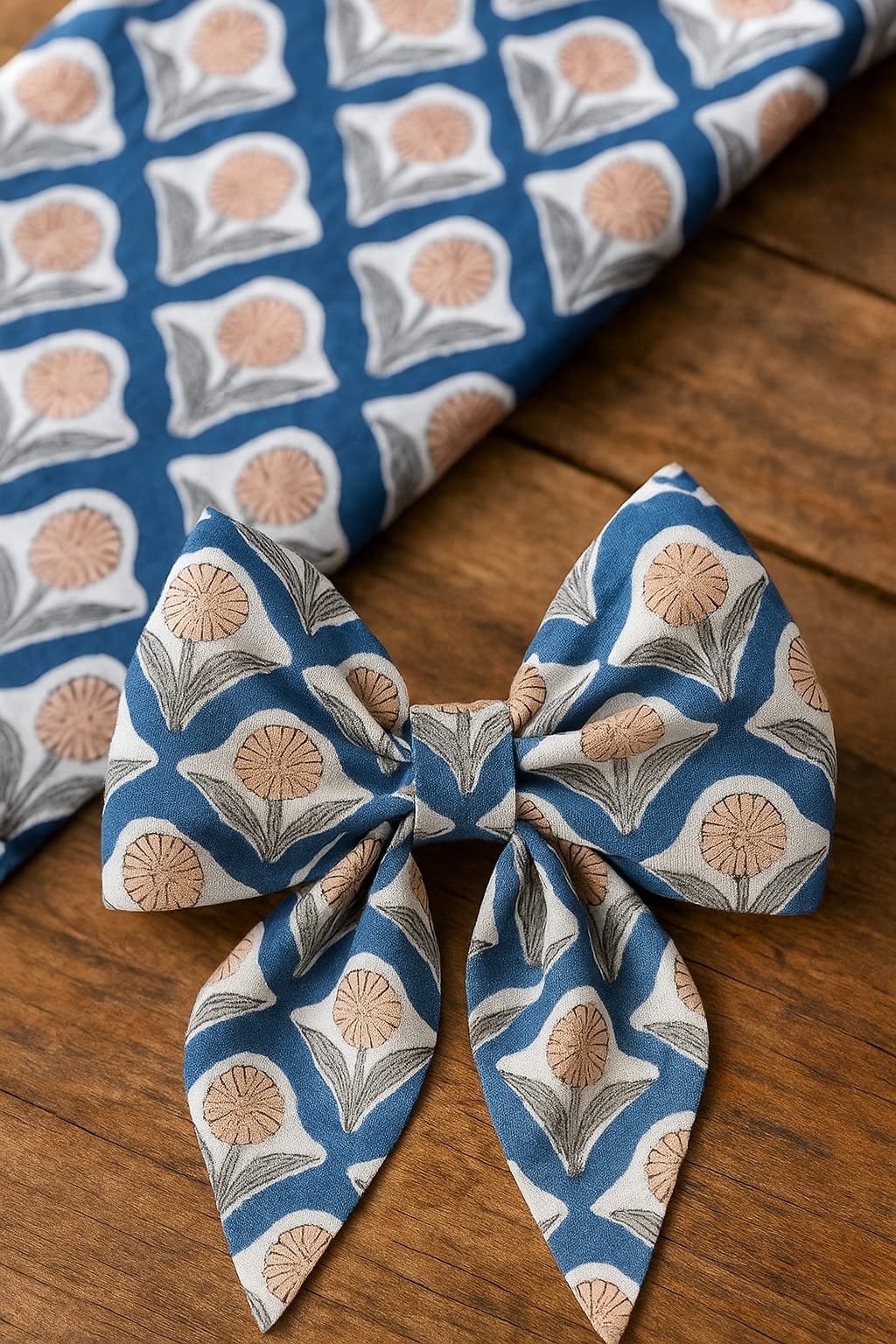 Floral Fabric Bows for Pet Leashes