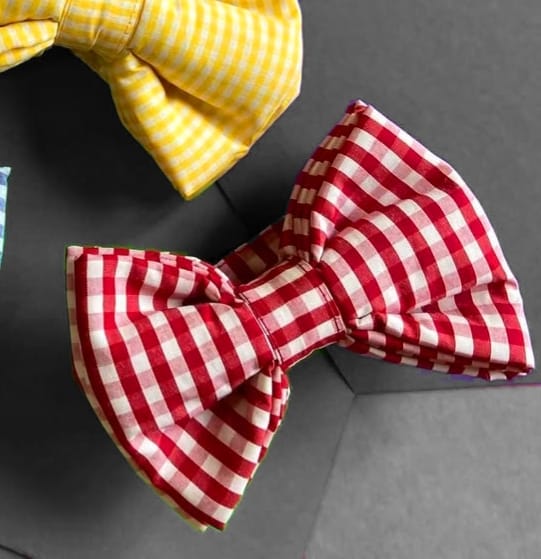 Ghingam Fabric Bow Ties for Pets