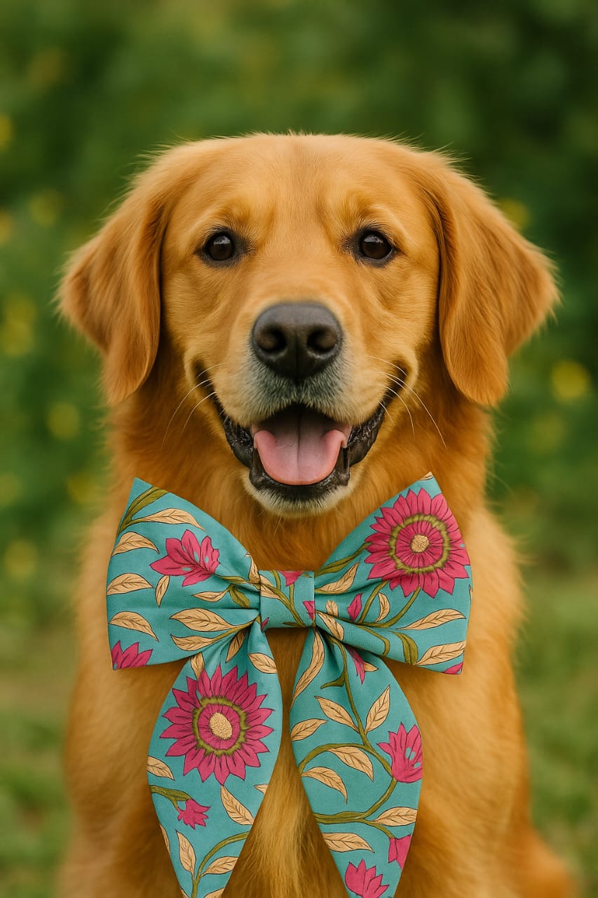 Floral Fabric Bows for Pet Leashes