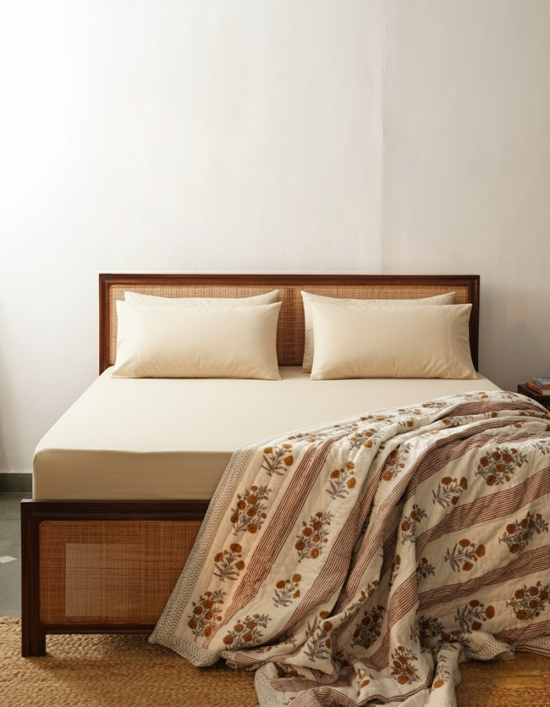 Khara 100% Soft Cotton Summer Quilt / Blanket - Reversible - No Tariffs