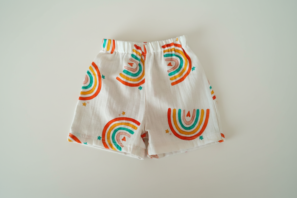 Fun Print Cotton Shorts for Babies & Toddlers – Soft Elastic Waist