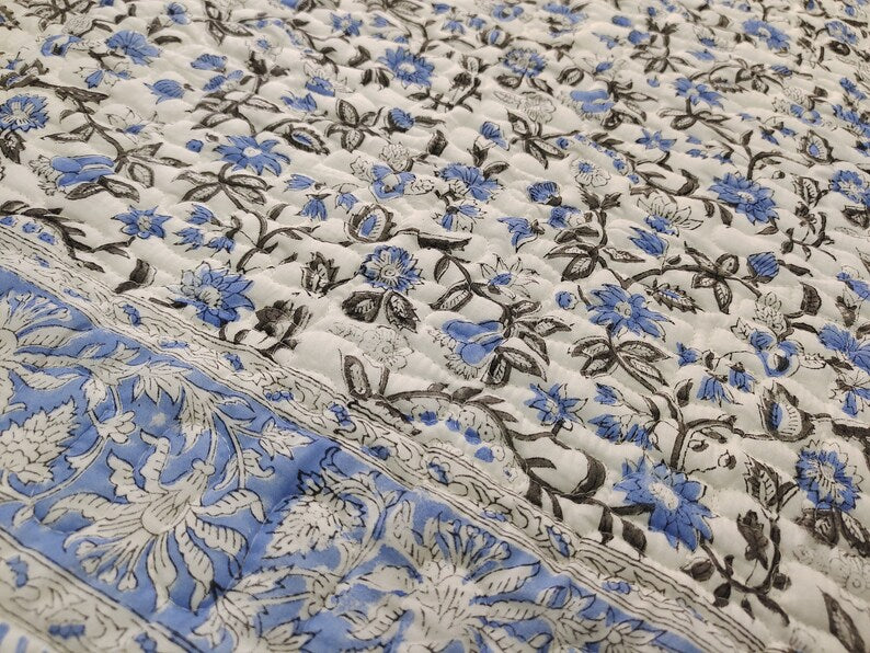 'Noor'- 100% Soft Cotton Quilt/Blanket- Handcrafted in Jaipur