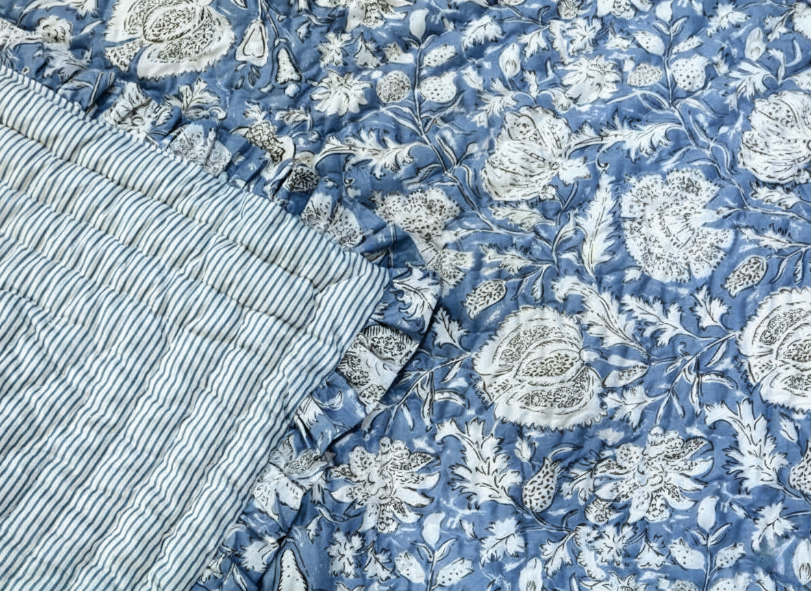 Mysa 100% Soft Cotton Summer Quilt / Blanket - Reversible