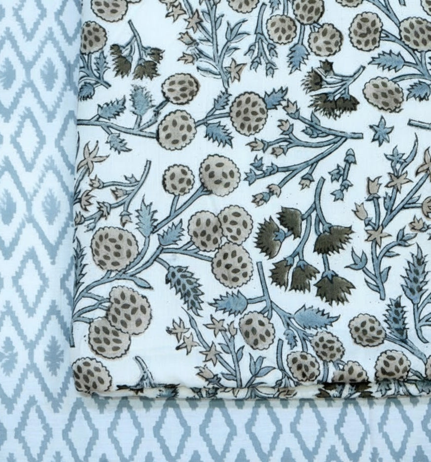 Amra 100% Soft Cotton Summer Quilt / Blanket - Reversible