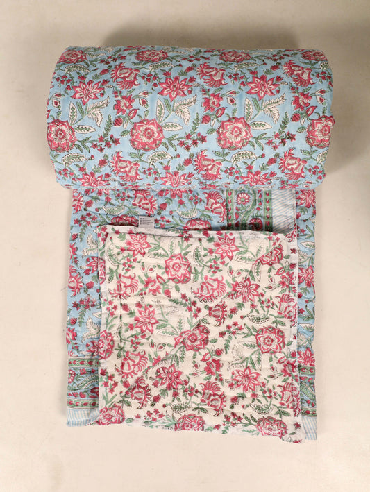 Bahaar Double Sided 100% Soft Cotton Quilt/Blanket