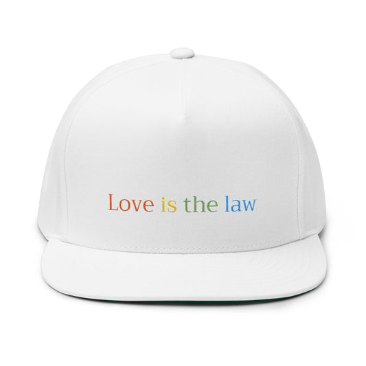 "Love is the law" Rainbow Embroidered Snapback Cap