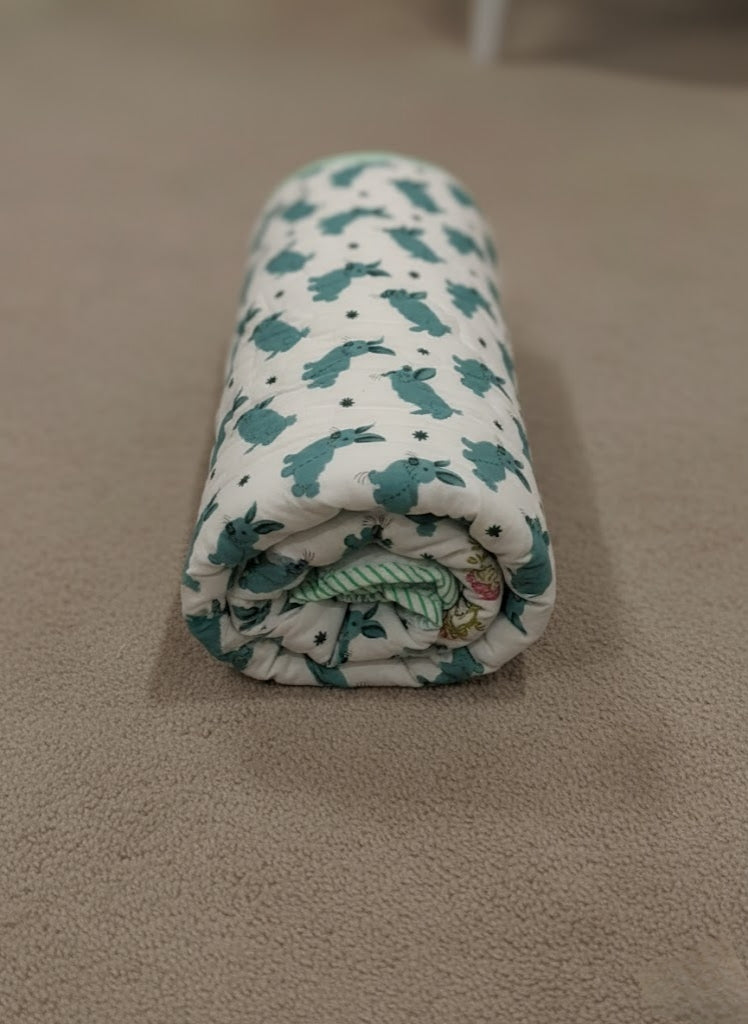 'Honey Bunny'- Reversible Baby Quilt|Blanket