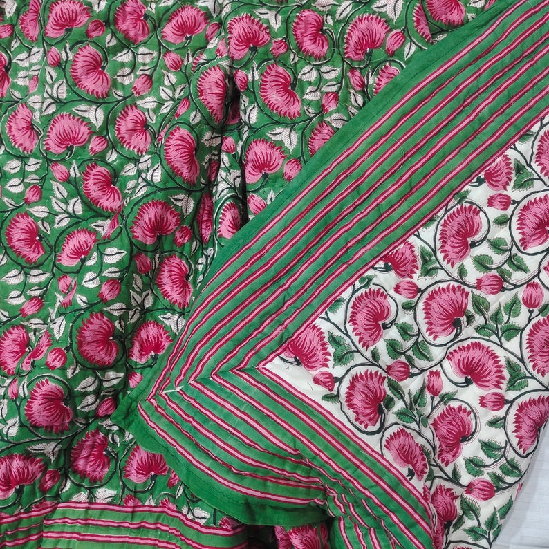 'Firdous'- 100% Soft Cotton Quilt/Blanket- Handcrafted in Jaipur