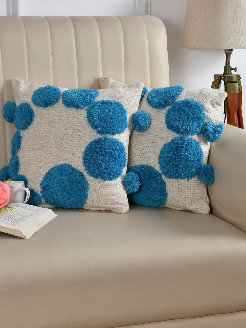 Handcrafted Cushion Cover in hues of Blue