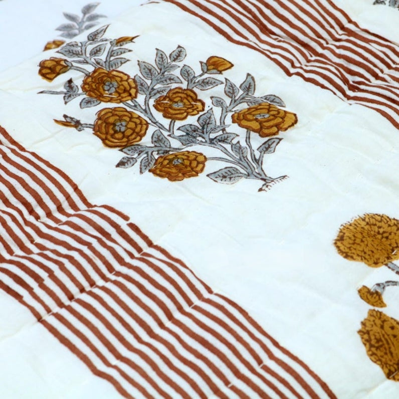 Khara 100% Soft Cotton Summer Quilt / Blanket - Reversible - No Tariffs