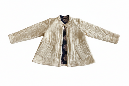 100% Quilted Double-sided Cotton Jacket | Beige
