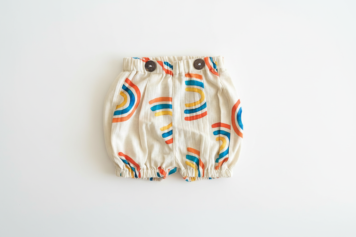 100% Soft Cotton Baby Bloomers with Buttons