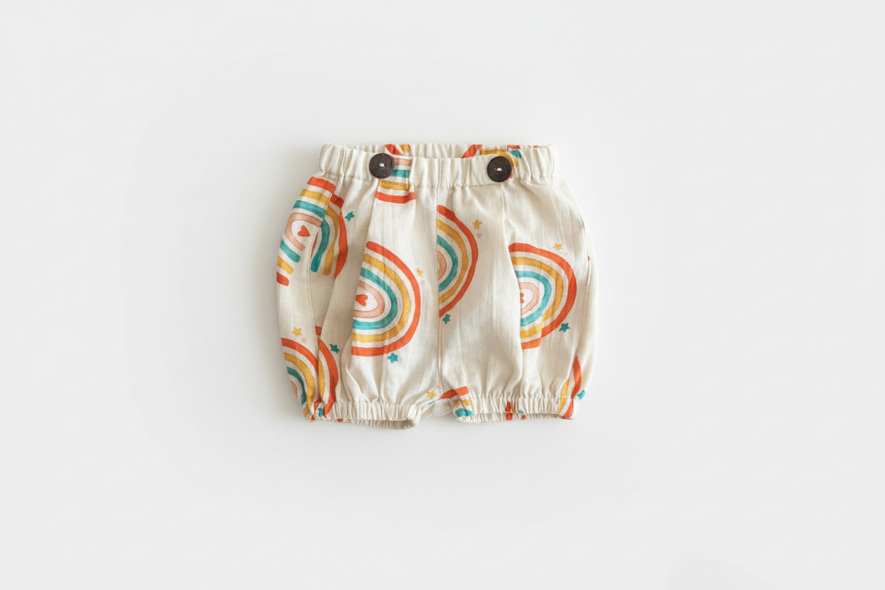 100% Soft Cotton Baby Bloomers with Buttons