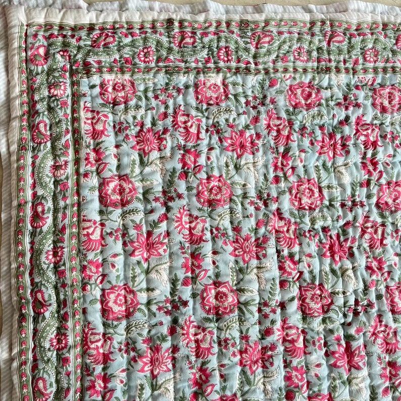 'Bahaar'- 100% Soft Cotton Quilt/Blanket- Handcrafted in Jaipur