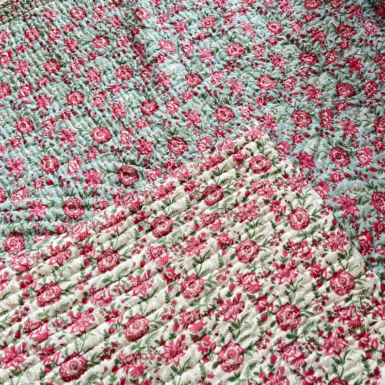 Bahaar Double Sided 100% Soft Cotton Quilt/Blanket