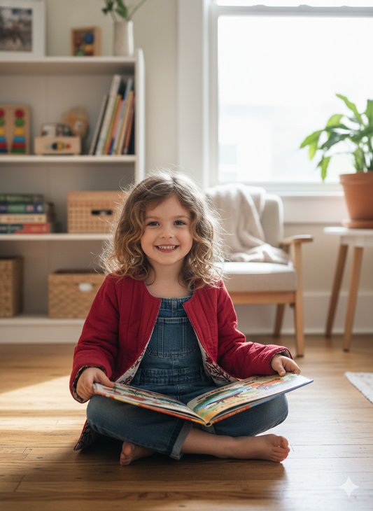 100% Quilted Cotton Reversible Jacket | Red