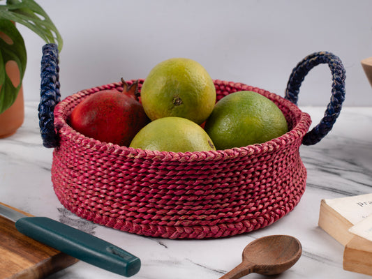 Round Hogla Handled Basket – Perfect for Storage & Decor