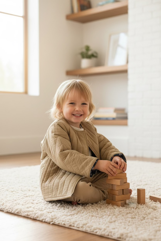 100% Quilted Cotton Reversible Jacket | Mustard