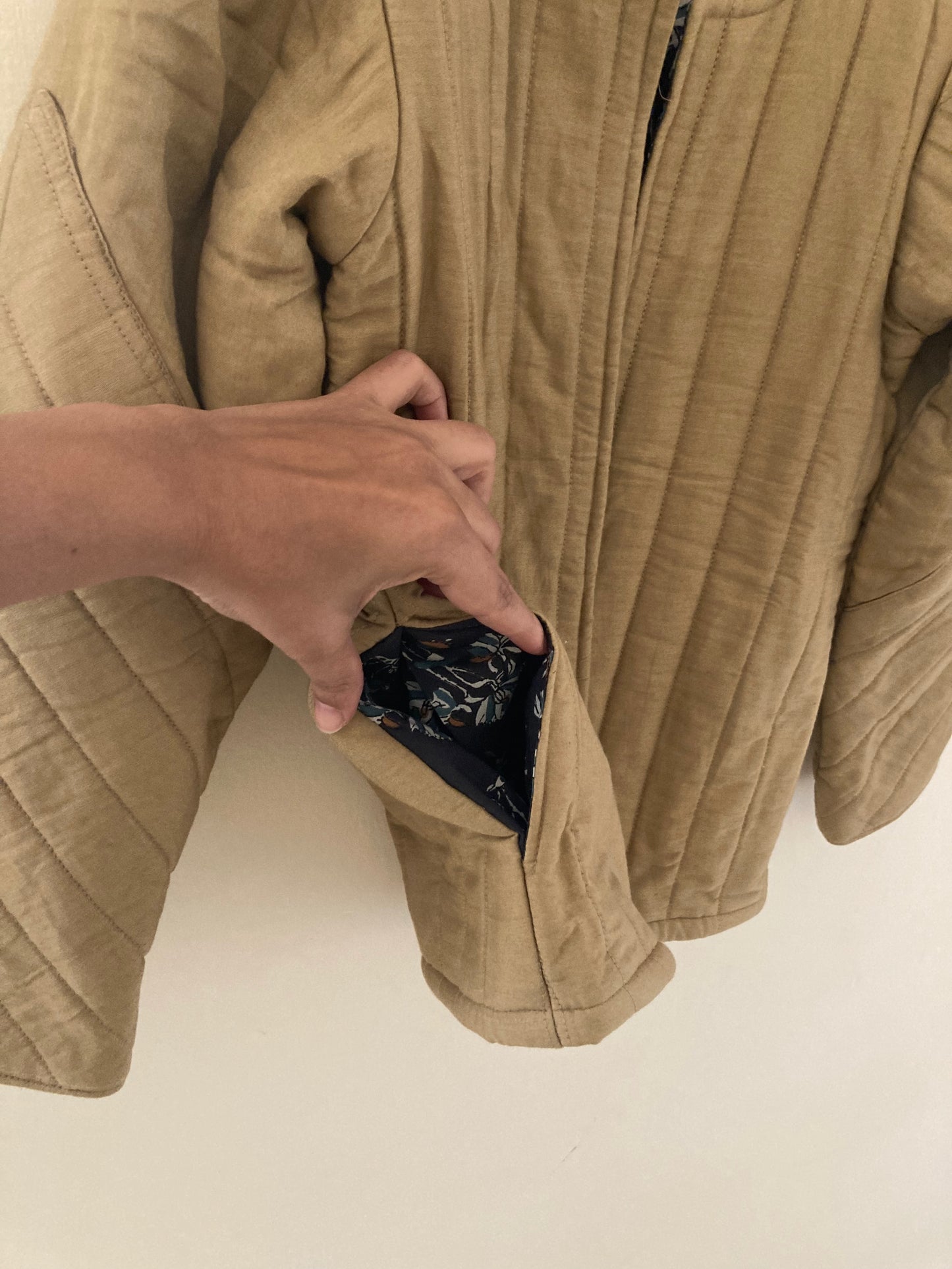 100% Quilted Cotton Reversible Jacket | Mustard