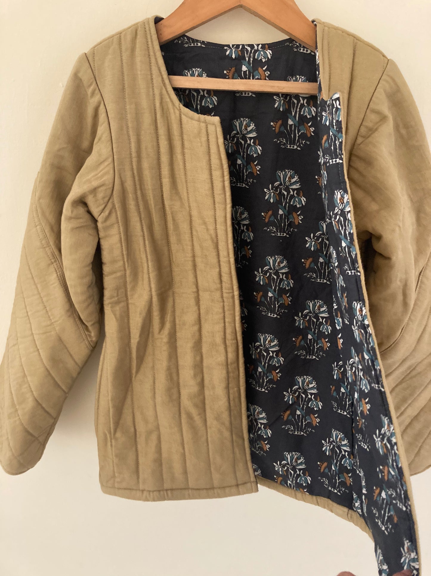 100% Quilted Cotton Reversible Jacket | Mustard