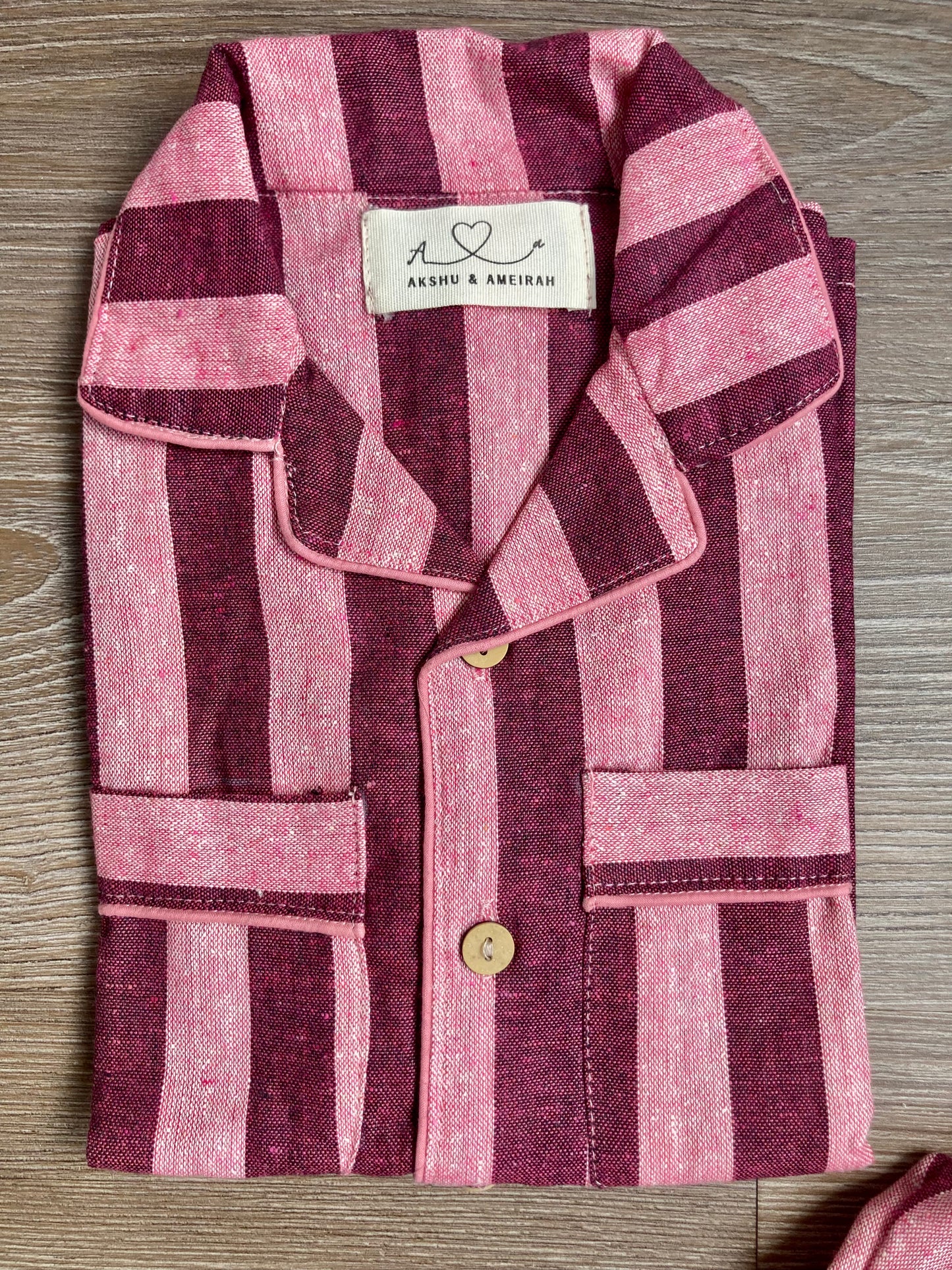 Classic Two-piece Cotton Pajama Set | Magenta