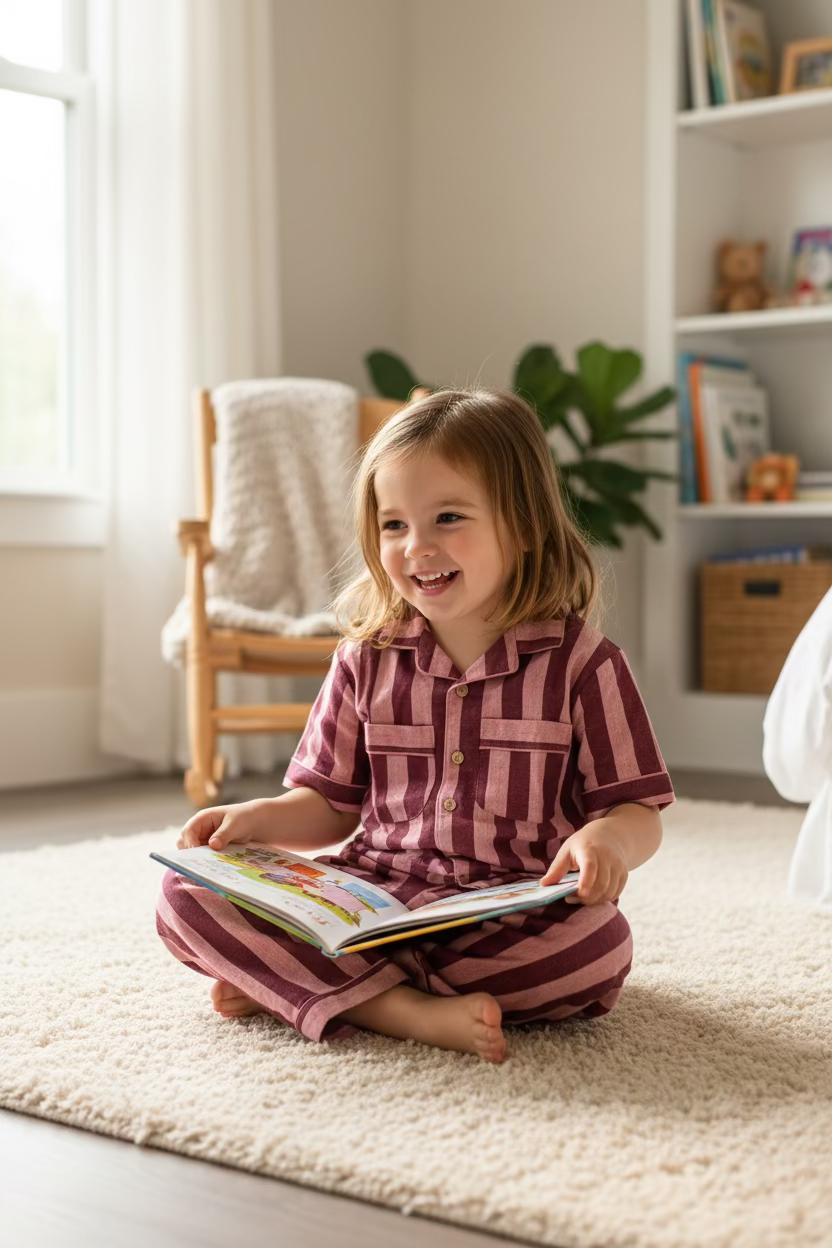 Classic Two-piece Cotton Pajama Set | Magenta