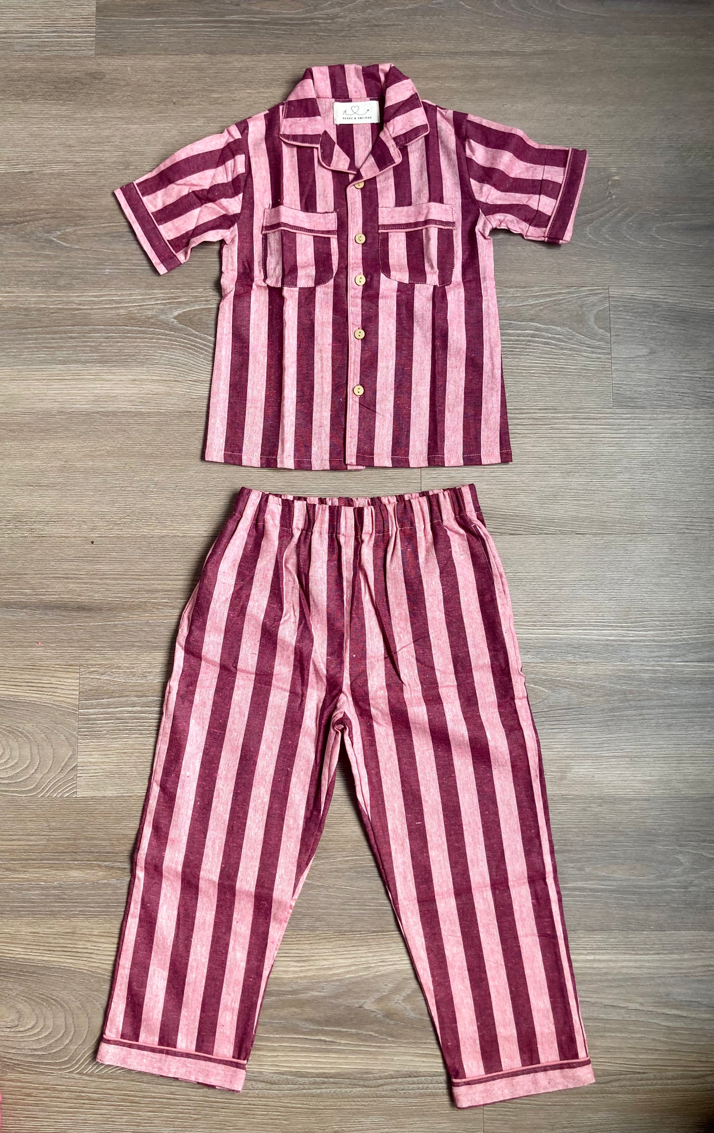 Classic Two-piece Cotton Pajama Set | Magenta