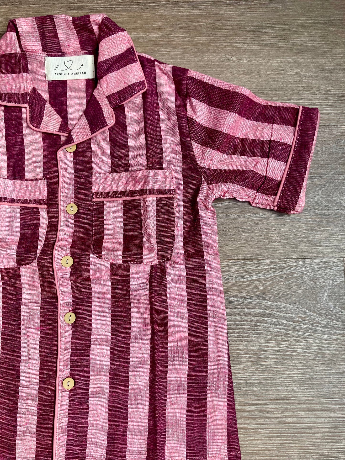 Classic Two-piece Cotton Pajama Set | Magenta