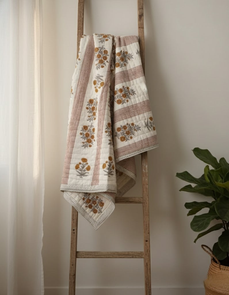 'Khara Kapas'- 100% Soft Cotton Quilt/Blanket- Handcrafted in Jaipur