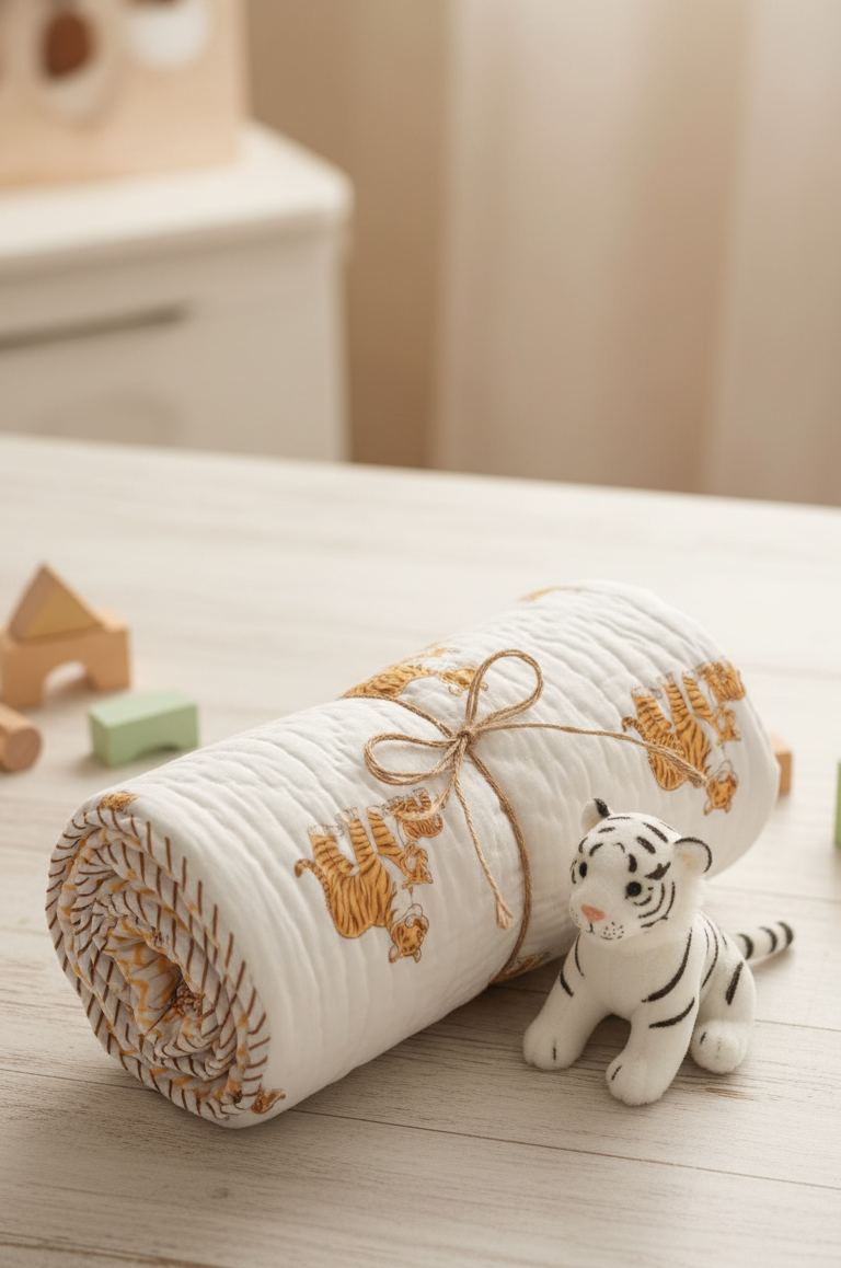 'Simba'- Reversible Baby Quilt|Blanket