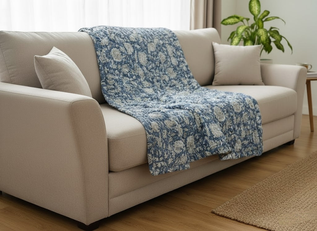 Mysa 100% Soft Cotton Summer Quilt / Blanket - Reversible
