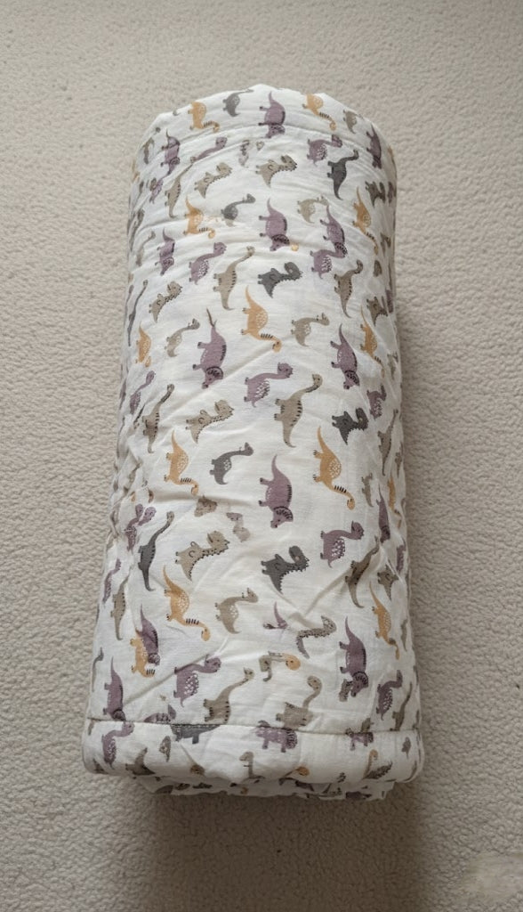 'Little Dino'- Reversible Baby Quilt|Blanket