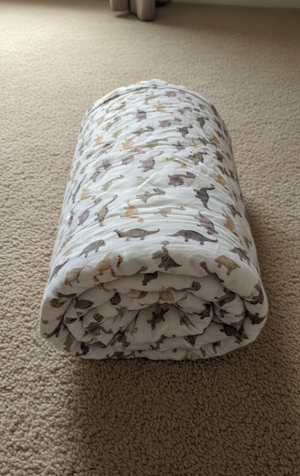 'Little Dino'- Reversible Baby Quilt|Blanket