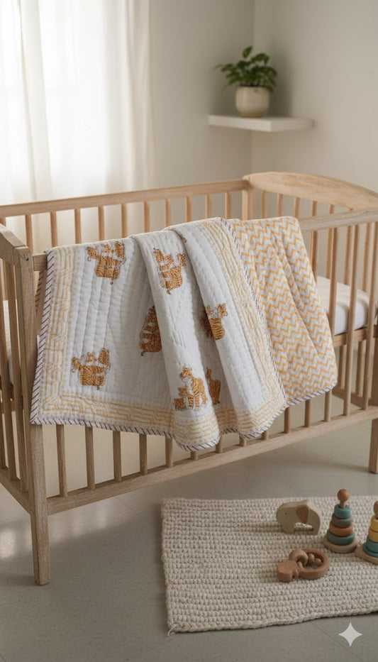 'Simba'- Reversible Baby Quilt|Blanket