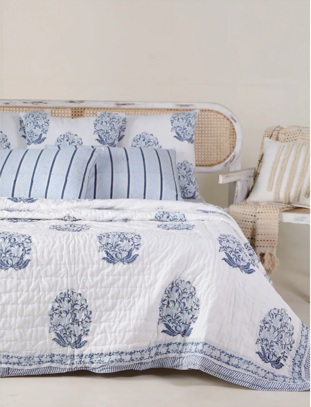 Morning Dew Organic Cotton Quilt Handcrafted in Jaipur